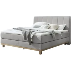 Hasena Boxspringbett Estela Grau Stoff 180 x 200 cm - Farbe: Light Grey - Boxspringbett