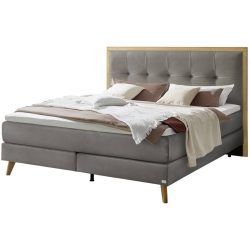 Hasena Boxspringbett Marisol Grau Stoff 160 x 200 cm - Farbe: stahl - Boxspringbett