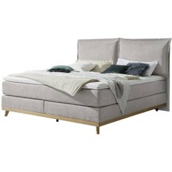 Hasena Boxspringbett Imelda Grau Stoff 140 x 200 cm - Farbe: Light Grey - Boxspringbett