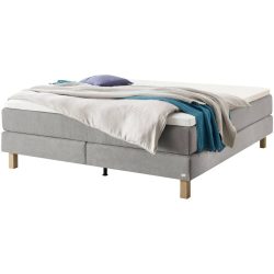 Hasena Boxspringbett Carlota Grau Stoff 180 x 200 cm - Farbe: Light Grey - Boxspringbett
