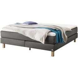 Hasena Boxspringbett Carlota Grau Stoff 200 x 200 cm - Farbe: stahl - Boxspringbett