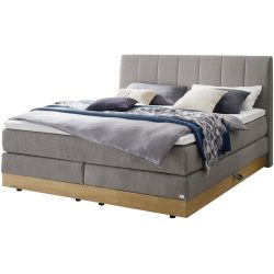 Hasena Boxspringbett Pedrosa Grau Stoff 200 x 200 cm - Farbe: Grey - Boxspringbett