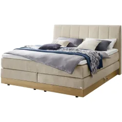 Hasena Boxspringbett Pedrosa Beige Stoff 180 x 200 cm - Farbe: sand - Boxspringbett