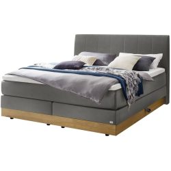 Hasena Boxspringbett Pedrosa Grau Stoff 200 x 200 cm - Farbe: stahl - Boxspringbett