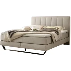 Hasena Boxspringbett Ambra Beige Stoff 140 x 200 cm - Farbe: sand - Boxspringbett