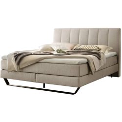 Hasena Boxspringbett Ambra Beige Stoff 160 x 200 cm - Farbe: sand - Boxspringbett