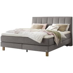 Hasena Boxspringbett Reina Grau Stoff/Holz/Holzwerkstoff 200 x 200 cm - Farbe: Grey - Material: Stoff/Holz/Spanplatte - Boxspringbett