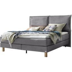 Hasena Boxspringbett Bonita Grau Stoff 140 x 200 cm - Farbe: Grey - Boxspringbett
