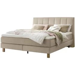 Hasena Boxspringbett Reina Beige Stoff 140 x 200 cm - Farbe: sand - Boxspringbett