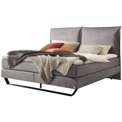 Hasena Boxspringbett Celina Grau Stoff 160 x 200 cm - Farbe: Grey - Boxspringbett