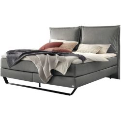 Hasena Boxspringbett Celina Grau Stoff 160 x 200 cm - Farbe: stahl - Boxspringbett