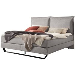 Hasena Boxspringbett Celina Grau Stoff/Holz/Holzwerkstoff 160 x 200 cm - Farbe: Light Grey - Material: Stoff/Holz/Spanplatte - Boxspringbett