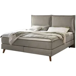 Hasena Boxspringbett Ricarda Grau Stoff/Holz/Holzwerkstoff 200 x 200 cm - Farbe: Grey - Material: Stoff/Holz/Spanplatte - Boxspringbett