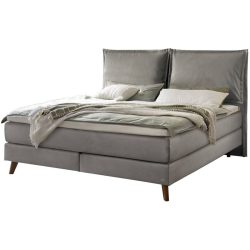 Hasena Boxspringbett Ricarda Grau Stoff 160 x 200 cm - Farbe: stahl - Boxspringbett