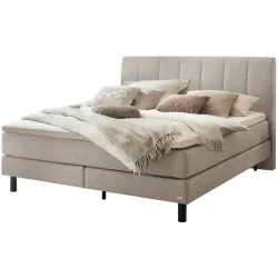 Hasena Boxspringbett Donna Beige Stoff 140 x 200 cm - Farbe: sand - Boxspringbett