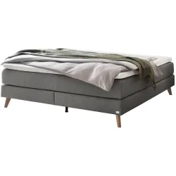 Hasena Boxspringbett Beatriz Grau Stoff 200 x 200 cm - Farbe: Grey - Boxspringbett