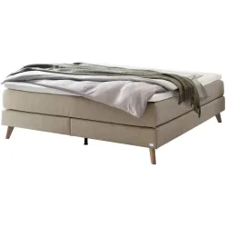 Hasena Boxspringbett Beatriz Beige Stoff 160 x 200 cm - Farbe: sand - Boxspringbett