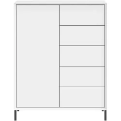 Highboard Sleek Weiss MDF 89 cm 114 cm - Highboard