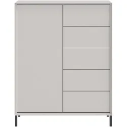 Highboard Sleek Beige MDF 89 cm 114 cm - Farbe: champagne - Highboard