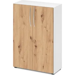 Aktenschrank Office pure Weiss Holz 80 cm 34.6 cm 114.4 cm - Material: Holzwerkstoff - Aktenschrank