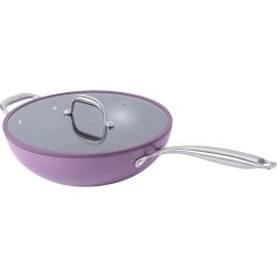 Bratpfanne Colori deep taupe / schwarz Aluminium D30 cm H8.5 cm - Bratpfanne
