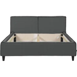 Bett Smith Grau Leder 140 x 200 cm - Bett
