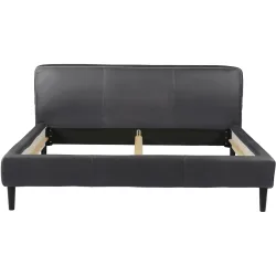 Bett Bly Schwarz Leder 200 x 220 cm - Bett