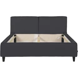 Bett Smith Schwarz Leder 160 x 220 cm - Bett