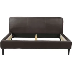 Bett Bly Braun Leder 160 x 200 cm - Farbe: Dunkelbraun - Bett