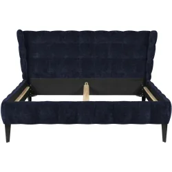 Bett Hemingway Blau Stoff 200 x 220 cm - Farbe: mitternachtsblau - Bett