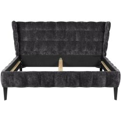 Bett Hemingway Grau Stoff 200 x 210 cm - Bett