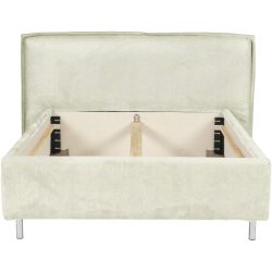 Bett Bow Beige Stoff 180 x 200 cm - Farbe: cream - Material: 51% Polyester, 42% Acryl, 7% Baumwolle mit attraktiver Spezialnaht am Kopfteil, im