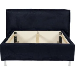 Bett Bow Blau Stoff 160 x 220 cm - Farbe: mitternachtsblau - Bett