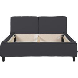 Bett Smith Schwarz Leder 180 x 220 cm - Bett