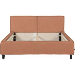 Bett Smith Braun Leder 180 x 220 cm - Farbe: cognac - Material: Anilinleder - Bett