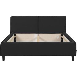 Bett Smith Schwarz Leder 160 x 220 cm - Bett