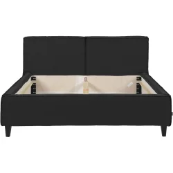 Bett Smith Schwarz Leder 140 x 220 cm - Bett