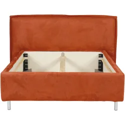 Bett Bow Bronze Stoff 160 x 220 cm - Material: 51% Polyester, 42% Acryl, 7% Baumwolle mit attraktiver Spezialnaht am Kopfteil, im skandinavischen