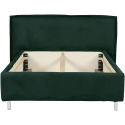 Bett Bow Grün Stoff 160 x 220 cm - Farbe: smaragd - Bett