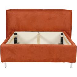 Bett Bow Bronze Stoff 160 x 210 cm - Material: 51% Polyester, 42% Acryl, 7% Baumwolle mit attraktiver Spezialnaht am Kopfteil, im skandinavischen