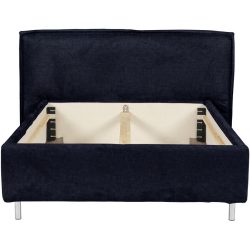 Bett Bow Blau Stoff 200 x 210 cm - Farbe: mitternachtsblau - Bett