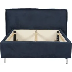 Bett Bow Grau Stoff 140 x 220 cm - Farbe: stahl - Bett