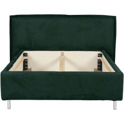 Bett Bow Grün Stoff 140 x 210 cm - Farbe: smaragd - Bett