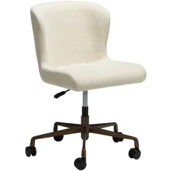 DAN-FORM Bürostuhl Glam Gold/Beige Stoff 50 cm 77 cm Höhenverstellbar (manuell) - Farbe: creme/gold - Bürostuhl