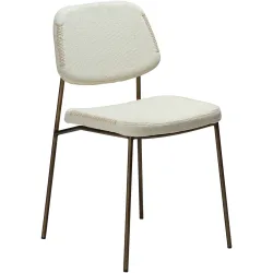 DAN-FORM Stuhl 2er-Set Menta Gold/Beige Stoff 45 cm - Farbe: creme/gold - Stuhl 2er-Set