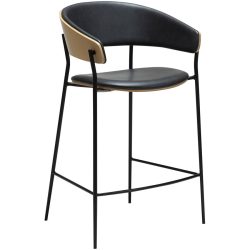 DAN-FORM Barhocker 2er-Set Crib Schwarz/Braun Kunstleder/Metall 56 cm 91.5 cm - Farbe: Schwarz, Braun - Material: Kunstleder, Metall - Barhocker