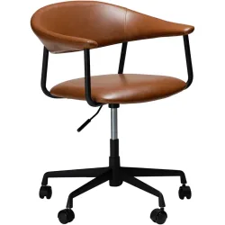 DAN-FORM Bürostuhl Rover Braun Kunstleder 61.5 cm 71.5 cm Höhenverstellbar (manuell) - Farbe: Brown - Bürostuhl
