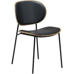 DAN-FORM Stuhl 2er-Set Clementina Schwarz Kunstleder 49.5 cm - Farbe: schwarz/Eiche - Stuhl 2er-Set