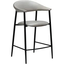 DAN-FORM Barhocker 2er-Set Rover Grau Kunstleder 60 cm 98 cm - Farbe: Grey - Barhocker 2er-Set
