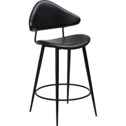 DAN-FORM Barhocker 2er-Set Napoleon Schwarz Kunstleder/Metall 52.5 cm 99 cm - Farbe: Black - Material: Kunstleder, Metall - Barhocker 2er-Set